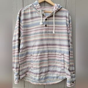 Marine Layer Pastel Striped Hooded Pullover Size Large